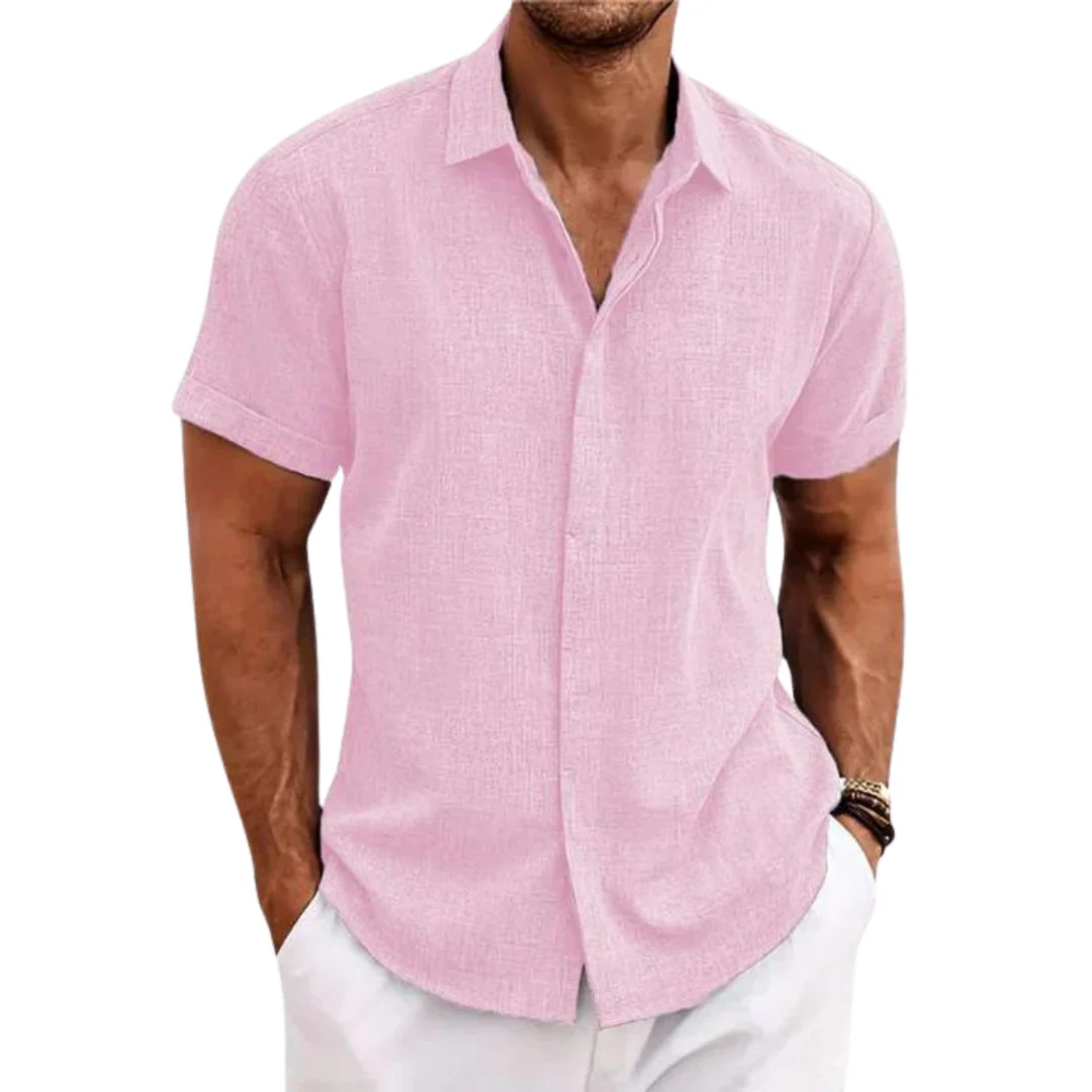 The Lisbon Linen Short Sleeve Shirt for Men