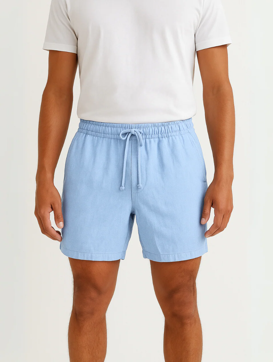 The Lisbon Linen Old Money Blue Shorts for Men