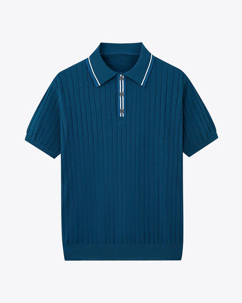 The Capri Luxury Cotton Silk Knit Polo Shirt for Men