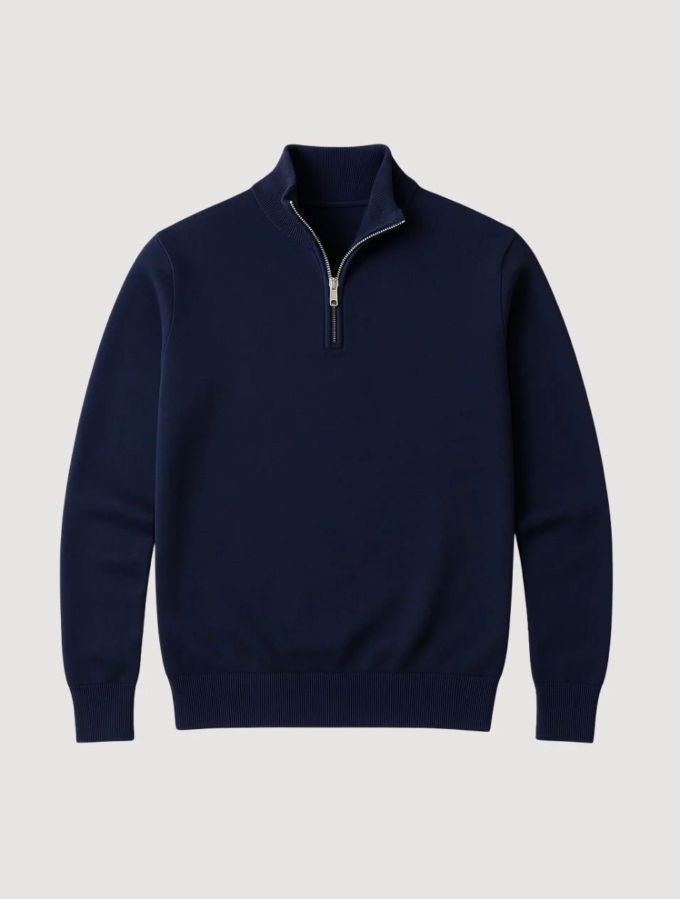 The Old Money Half-Zip Sweater for Men – Navy Blue