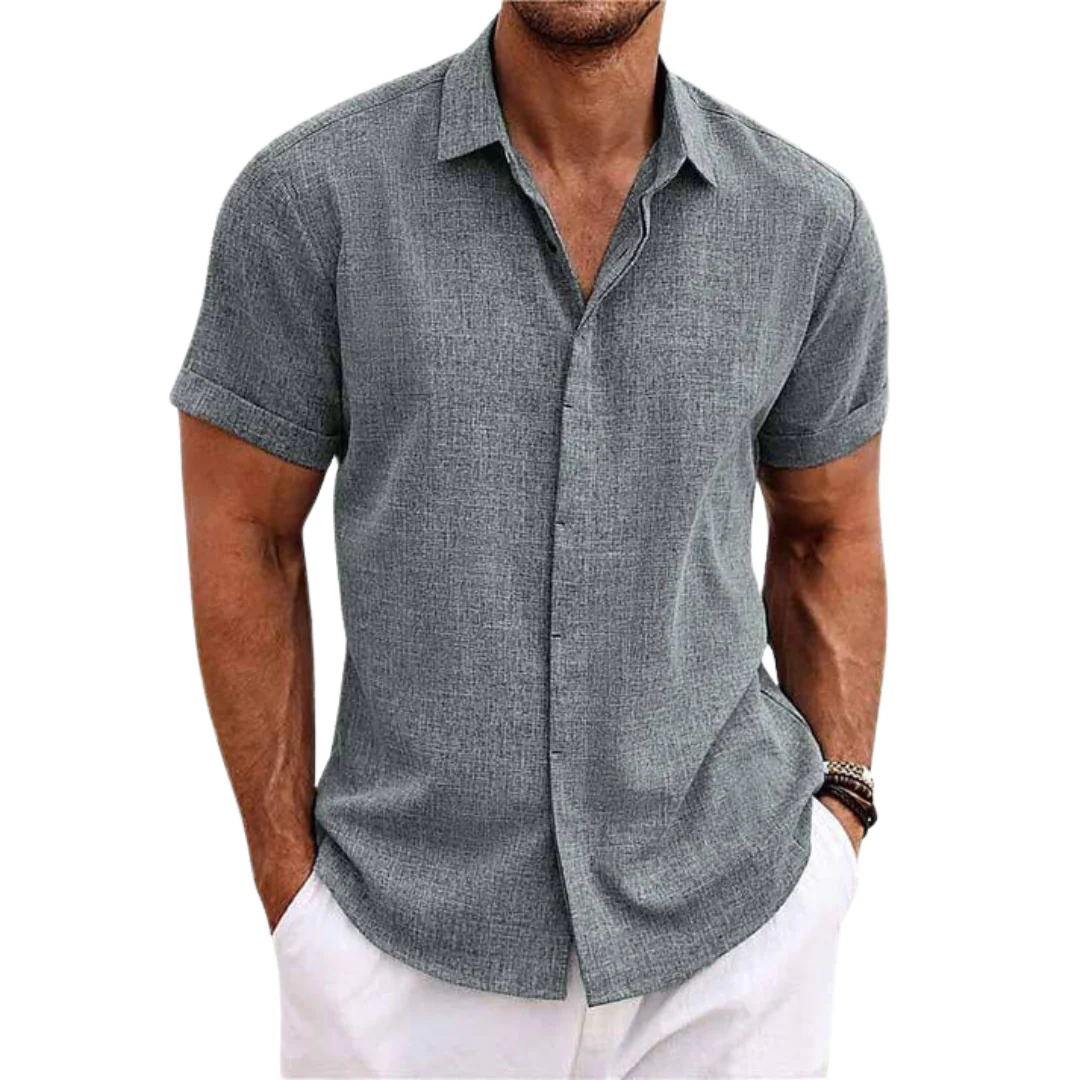 The Lisbon Linen Short Sleeve Shirt for Men