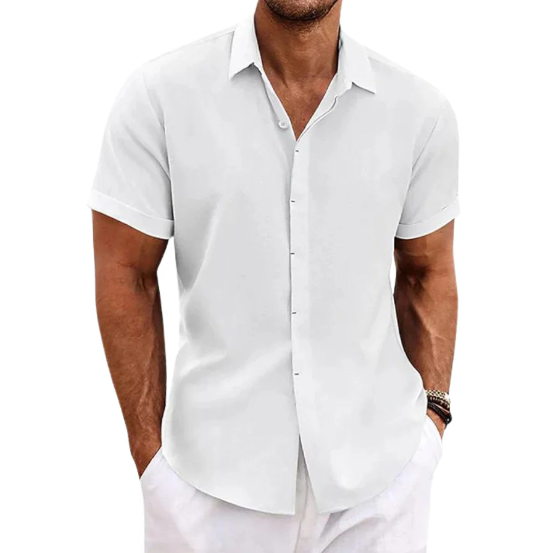 The Lisbon Linen Short Sleeve Shirt for Men