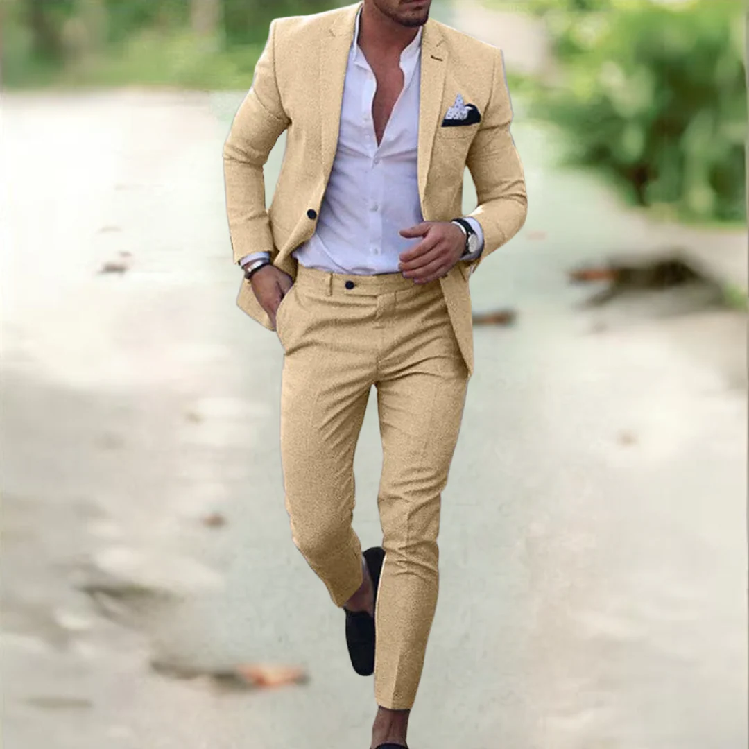 The Santorini Linen Wedding Guest Men Suit