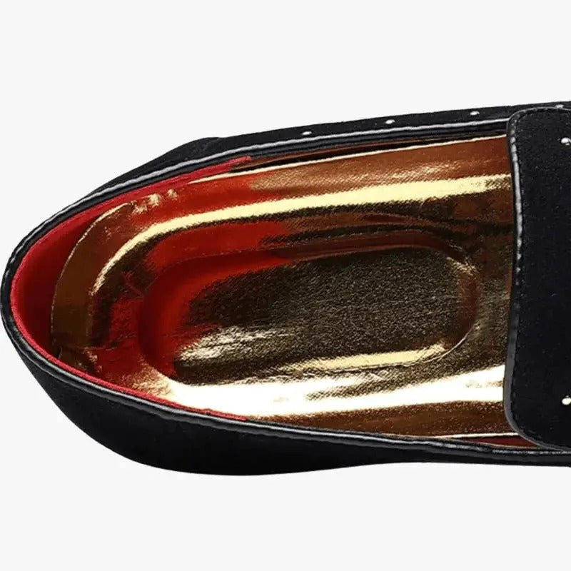The Abingdon Men's Navy Suede Loafers with Studded Detail