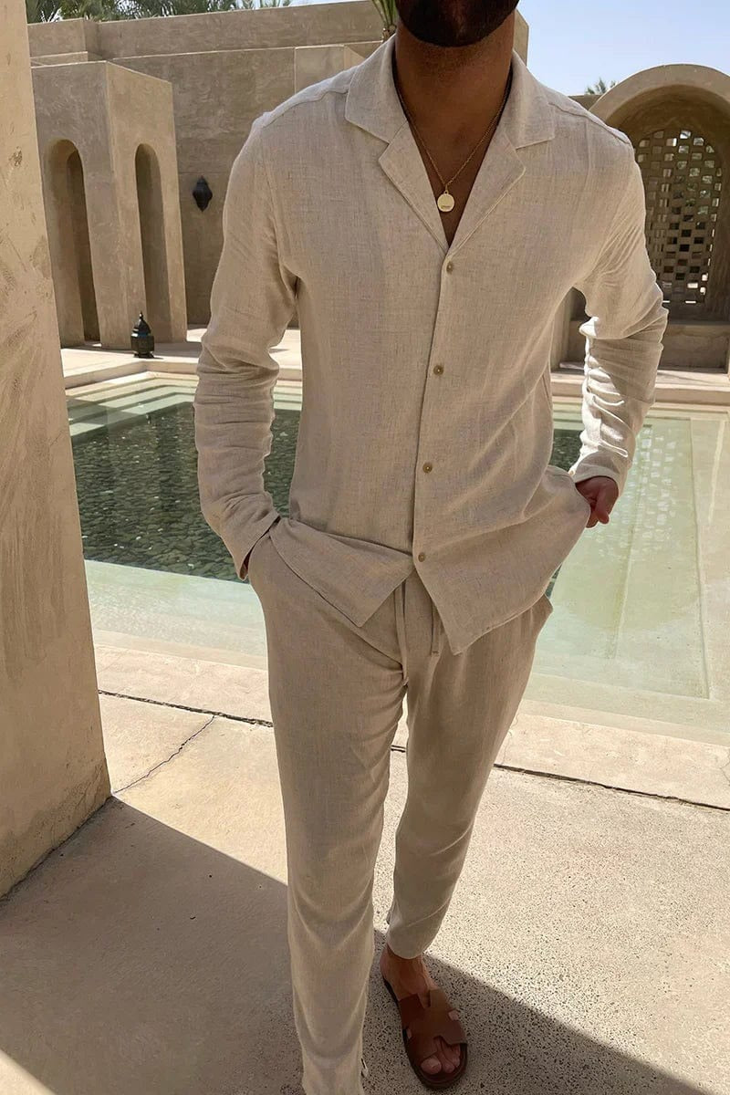 The Lisbon Linen Set – Summer Shirt & Trousers for Men