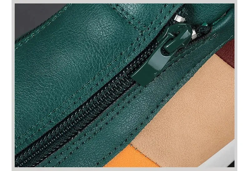 The Rome Men’s Leather Sneakers - Luxury Designer Shoes with Zip