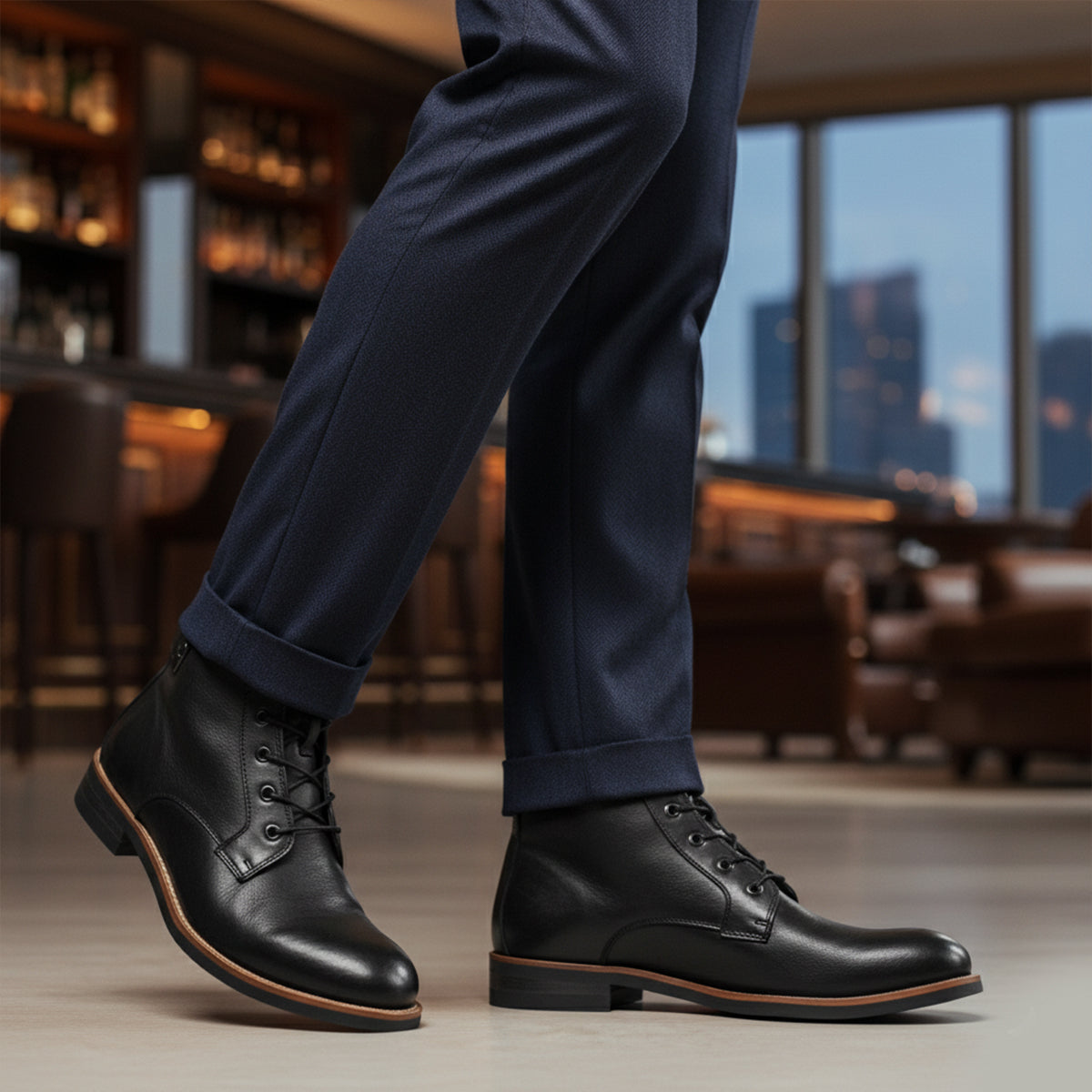 The Lucca Men’s Lace Up Vintage Leather Ankle Boots