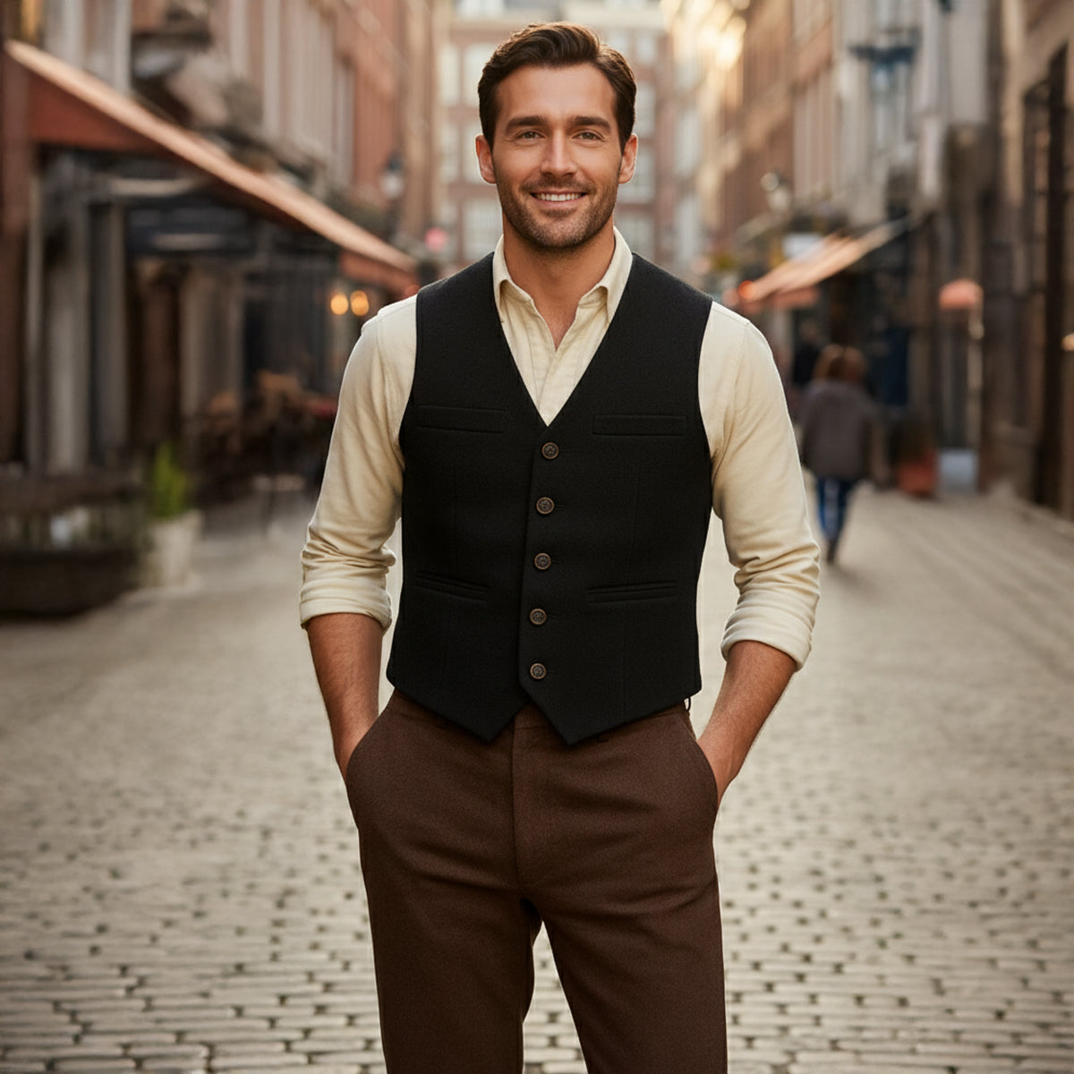 The St. Andrews Men's Vintage Gilet - Elegant Button Up Suit Vest