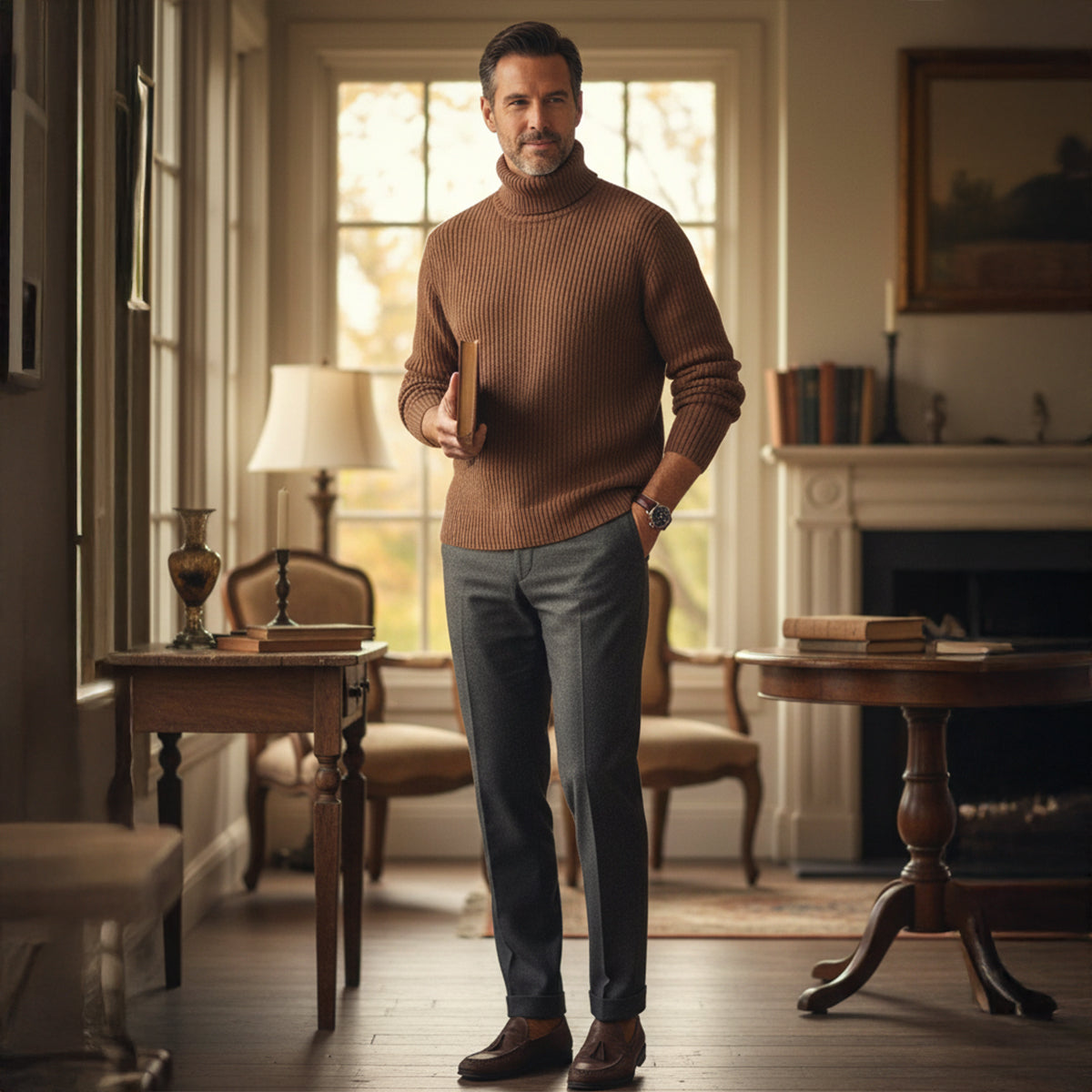 The Aosta Men’s Soft Knit Warm Turtleneck Jumper