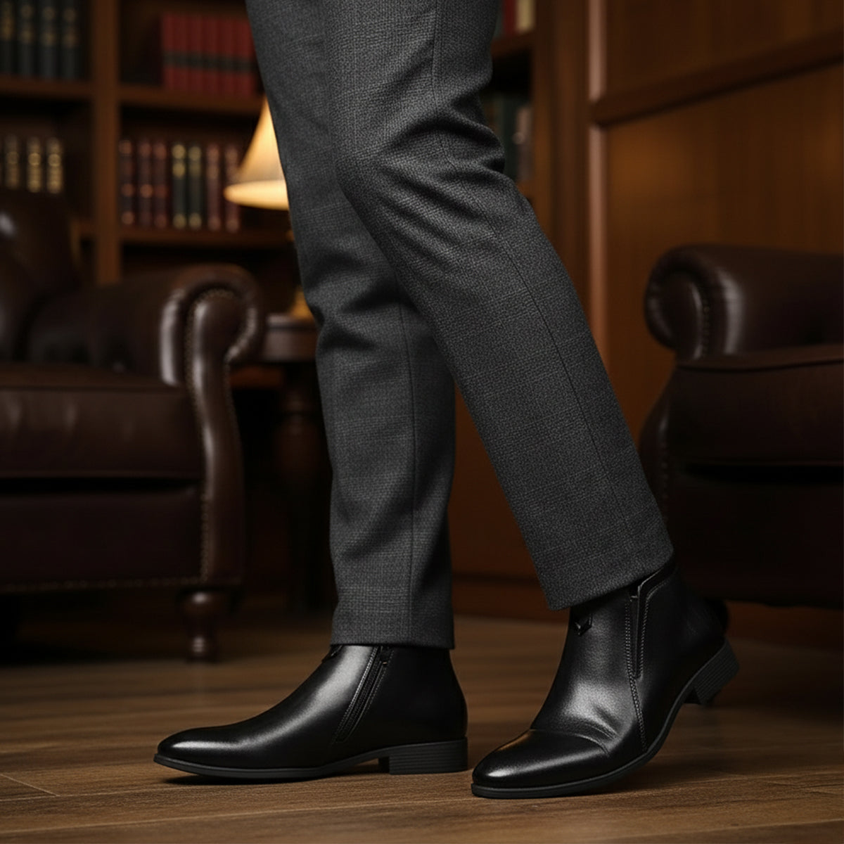 The Mantova Men's Pointed Toe Vintage Leather Ankle  Boots