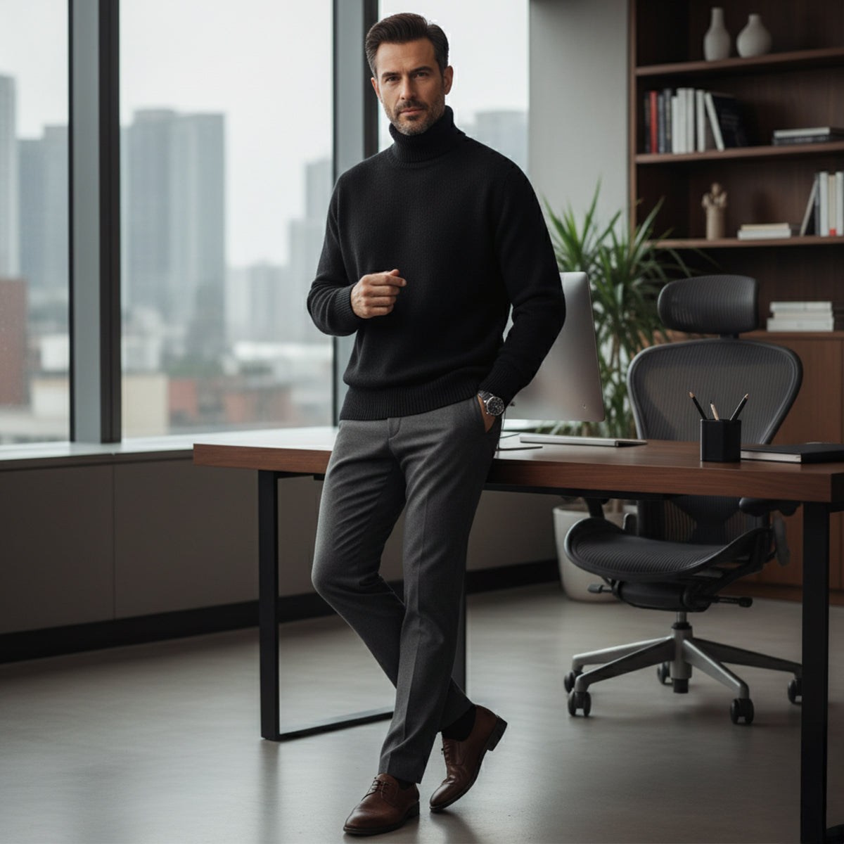 The Aosta Men’s Soft Knit Warm Turtleneck Jumper