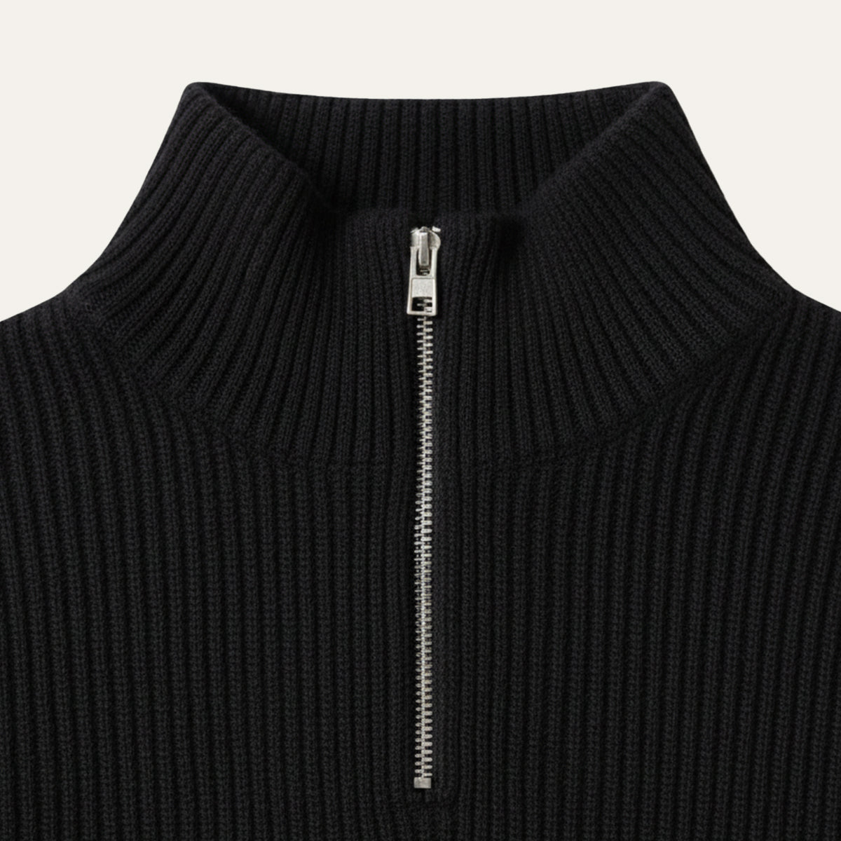 The Edinburgh Men’s Quarter Zip Ribbed Knit Casual Jumper