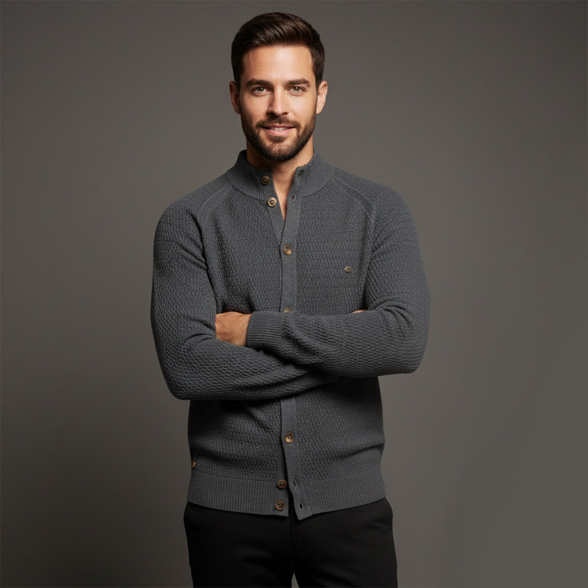 The Caernarfon Men's Casual Button Up Knitted Cardigan