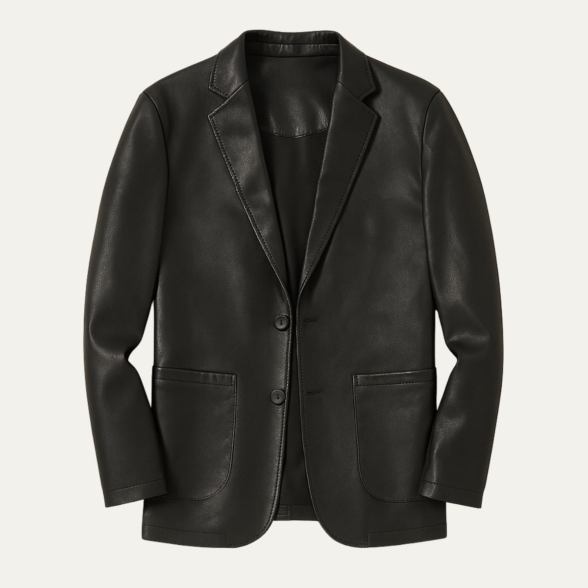 The Varenna Men's Slit Fit Casual Leather Blazer Jacket